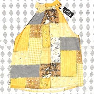 NWT Cruel Girl Patchwork Tie Back Tank - Western Pattern & Lined - Small & Large